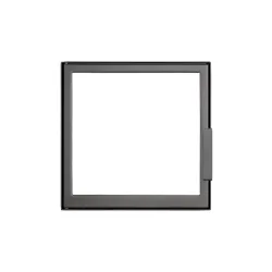 Porte de foyer en acier gris