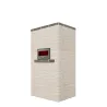 "Amanda" masonry heater with opposite-side oven - 2.2 kW - White bricks - Bottom flue outlet