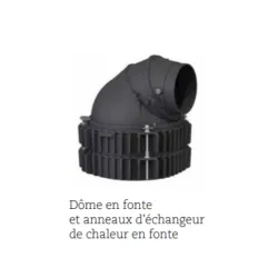Dôme en fonte Ø 180 mm + anneaux