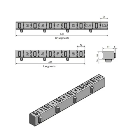 Injector brick for combustion chambers - 12 segments