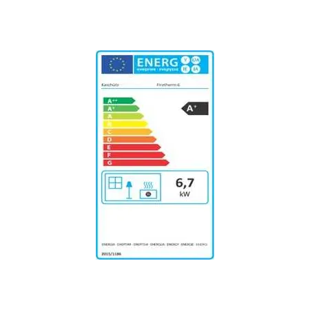 Etiqueta energética Firetherm 6 - 6,7 kW / 7,5 kg