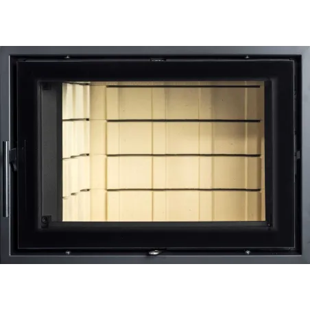 Auréa 61/43 - Cast iron firebox door, black frame