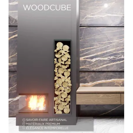Niche à bois encastrable Woodcube en situation