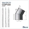 Diagram of 30° elbow - DPI 316L stainless steel