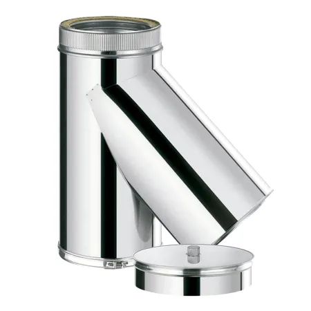 45° female tee with drain cap - DPI 316L stainless steel
