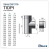 Esquema tramo recto con inspección 90° - DPI Inox 316L