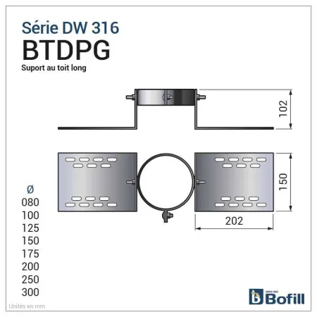 Diagram of long roof support bracket - For DPI