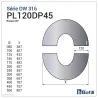 Esquema embellecedor de inox en 2 partes 31 a 45° - Para DPI