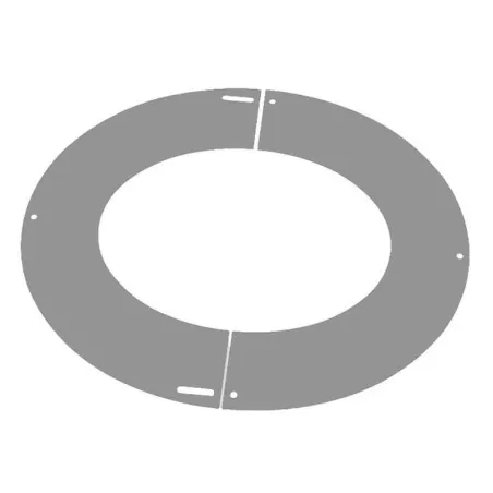 Stainless steel rosette in 2 parts 31 to 45° - For twin wall insulated