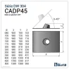 Esquema tapajuntas de plomo 0 a 45° - Para DPI