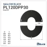 Diagram of 2-part black rosette 11 to 30° - For DPI
