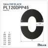 Esquema embellecedor negro en 2 partes 31 a 45° - Para DPI