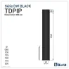Diagram of 1000 mm straight length - DPI 316L stainless steel Black