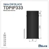 Diagram of 333 mm straight length - DPI 316L stainless steel Black