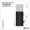 Diagram of short adjustable length 275 - 415 mm - DPI 316L stainless steel Black