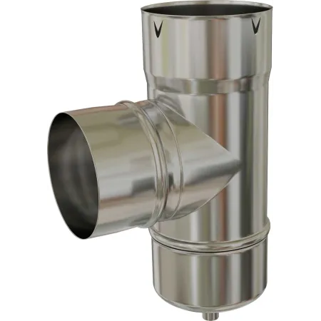 90° tee with drain cap - For flexible flue liner