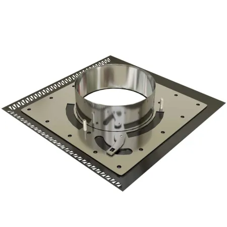 Reinforced black finishing plate  - For flexible flue liner