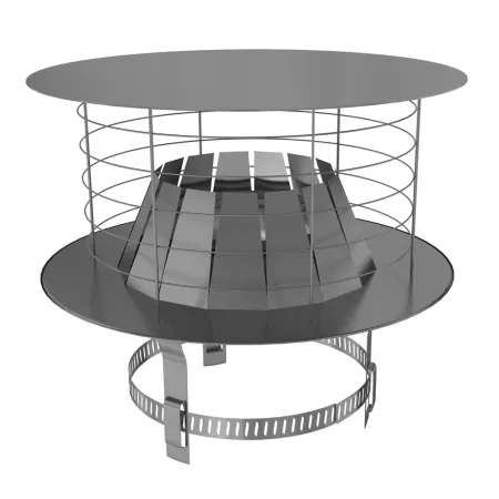 Stainless steel anti-downdraught cowl - For flexible flue liner