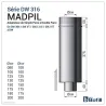 Single-wall to twin-wall insulated adapter - 316L Stainless Steel twin-wall insulated flue