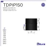 Schéma élément droit 150 mm - DPI Inox 316L noir