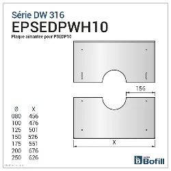Schéma plaque de finition blanche aimantée 0 à 10° - Pour DPI