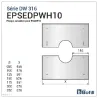 Schéma plaque de finition blanche aimantée 0 à 10° - Pour DPI