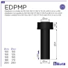 Diagram of cut-to-length single to twin-wall insulated adapter - DPI 316L stainless steel Black