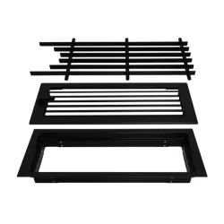 Grille d'air chaud de sol noire - Détail