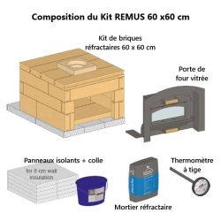 Composition du four en kit Rémus  60 x 60 cm