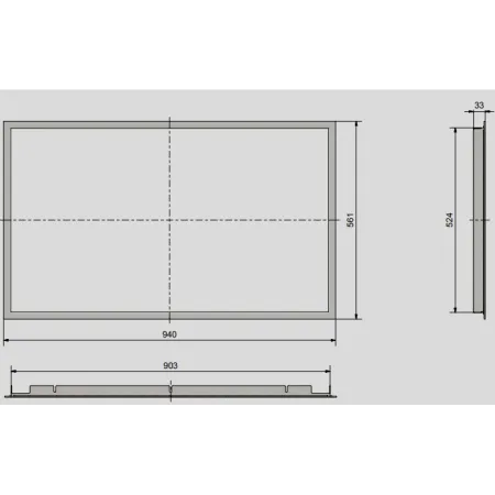 Diagram of 90° black door frame for 4S 91/53 firebox