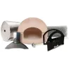 Vue d'ensemble des éléments du kit coeur en argile 8 cm pour four à bois