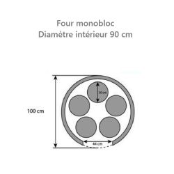 Détail surface sole four diamètre intérieur 90 cm