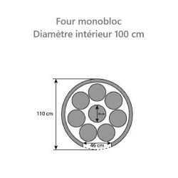 Détail surface sole four diamètre intérieur 100 cm
