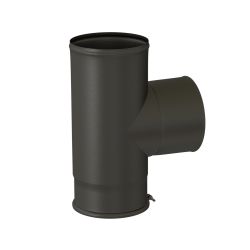Simple paroi acier émaillé 1 mm - Té 90° avec tampon et piquage mâle