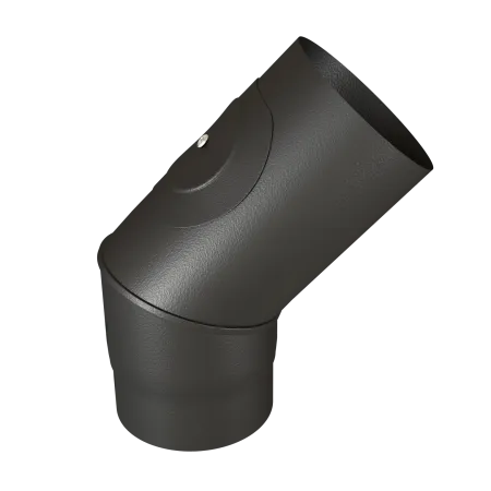 Single-wall enamelled steel 1 mm - 45° elbow with inspection hatch