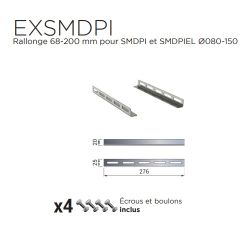 Schéma rallonge pour support mural - Diamètre 80 à 150 mm