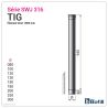 Esquema tramo recto 1000 mm - De inox 0,4 mm