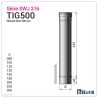 Esquema tramo recto 500 mm - De inox 0,4 mm