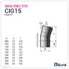 Codo 15° - De inox 0,4 mm