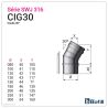 Esquema codo 30° - De inox 0,4 mm