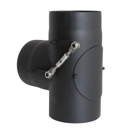 90° tee with double damper (Bypass) - 2 mm painted steel flue pipe