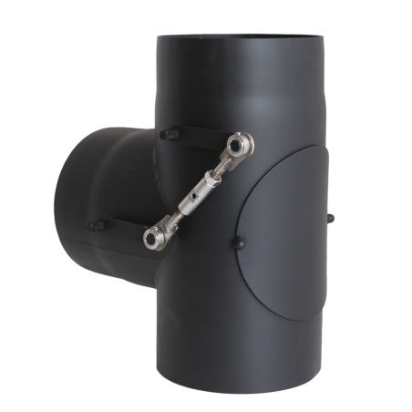 90° tee with double damper (Bypass) - 2 mm painted steel flue pipe
