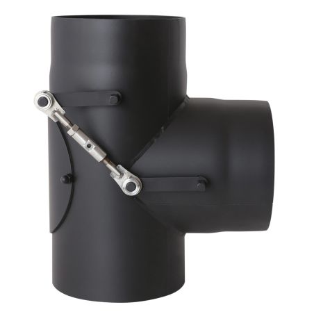 Te 90° con doble registro (Bypass) lateral - Conducto de humos acero pintado 2 mm