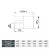 Schéma Manchon F / F Anti bistre - Conduit acier peint 2 mm
