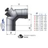 Esquema Codo 90° con registro de inspección - Conducto de humos inox 0,4 mm