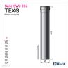 Diagram of 495 mm straight length adjustable from 60 to 435 mm - Stainless steel flue 0.4 mm
