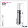 Diagram of telescopic straight length 330 to 530 mm - Stainless steel flue 0.4 mm