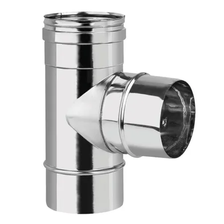 Te 90° sin tapón con derivación Macho - Conducto de acero inoxidable 0,4 mm