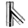 45° tee without cap, Male branch - 0.4 mm stainless steel flue pipe