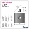 Diagram of lead flashing for 0 to 45° roof - Stainless steel flue 0.4 mm